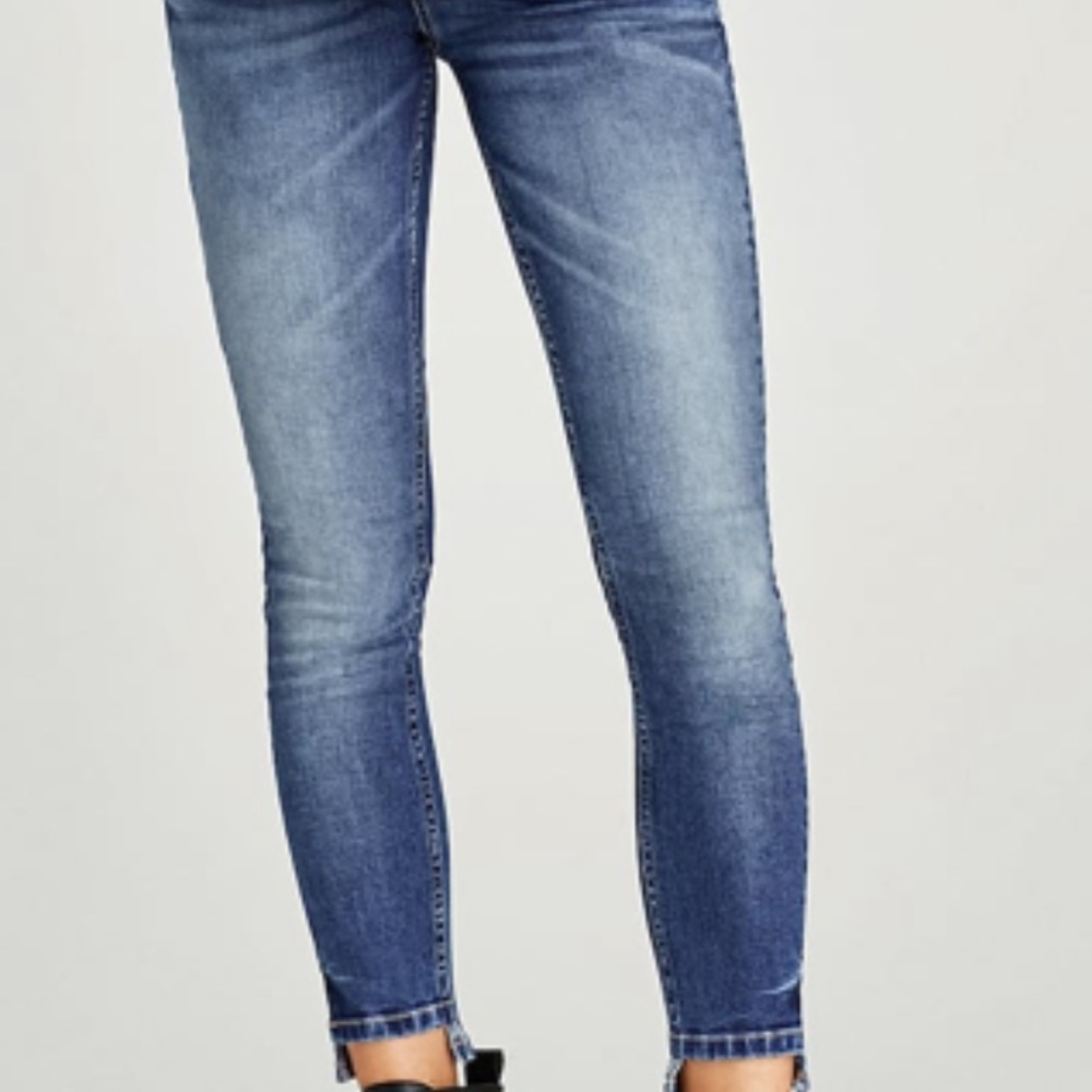 Zara jeans with uneven hem